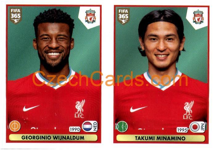 Georginio Wijnaldum - Takumi Minamino 2021 Panini FIFA 365 Sticker #38