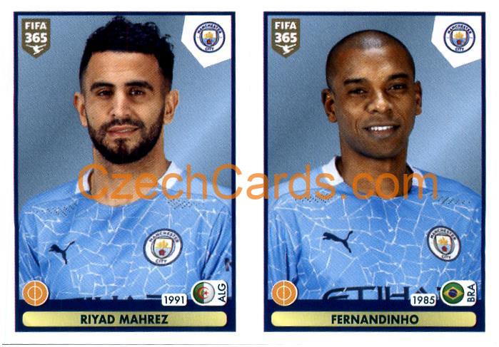 Riyad Mahrez - Fernandinho 2021 Panini FIFA 365 Sticker #52