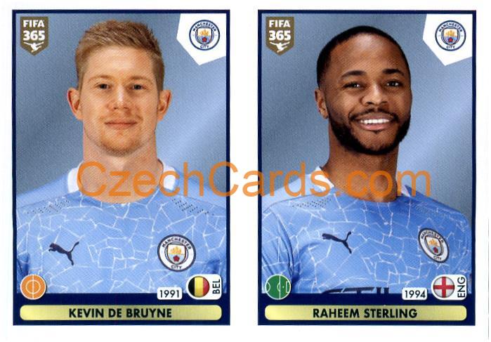 Kevin De Bruyne - Raheem Sterling 2021 Panini FIFA 365 Sticker #54