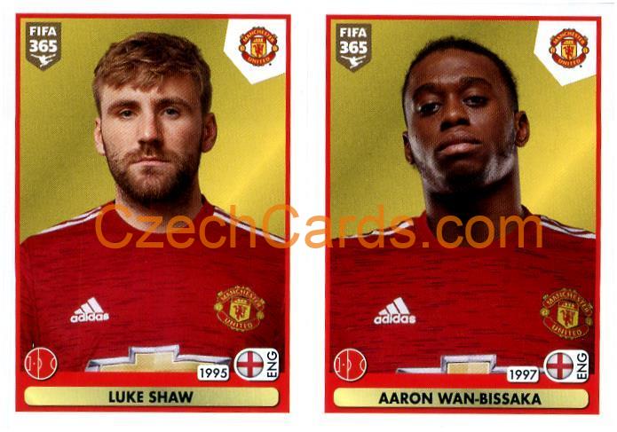 Luke Shaw — Aaron Wan-Bissaka 2021 Panini FIFA 365 Sticker #61