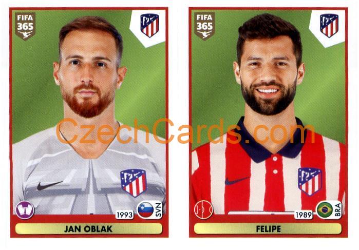 Jan Oblak - Felipe 2021 Panini FIFA 365 Sticker #91