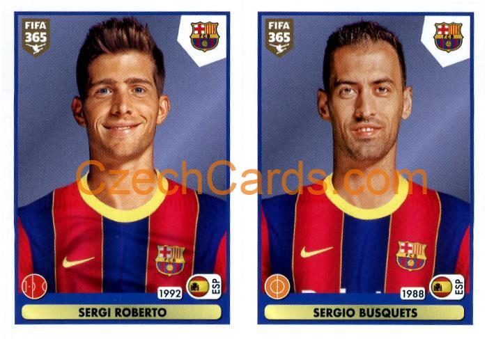 Sergi Roberto - Sergio Busquets 2021 Panini FIFA 365 Sticker #110