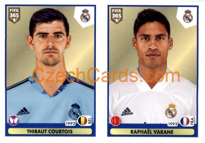 Thibaut Courtois - Raphaël Varane 2021 Panini FIFA 365 Sticker #121
