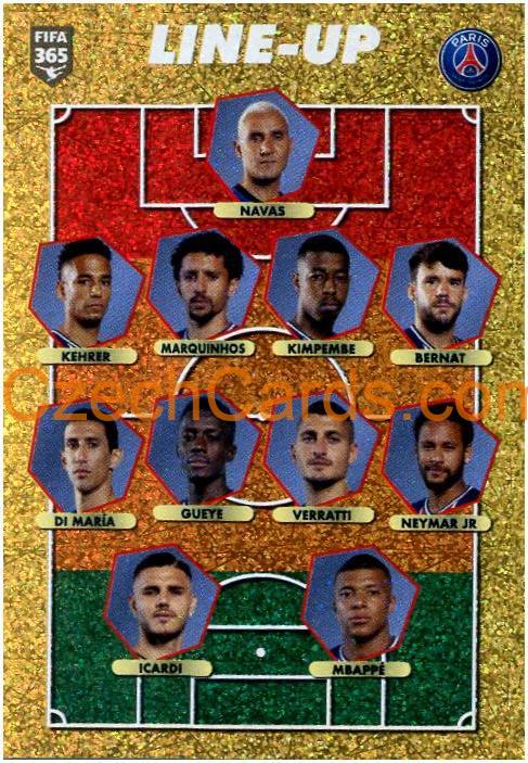 Paris Saint-Germain - line-up 2021 Panini FIFA 365 Sticker shiny #302