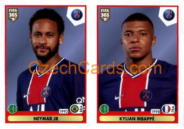 Neymar Jr - Kylian Mbappé 2021 Panini FIFA 365 Sticker #307