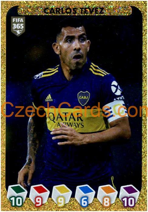 Carlos Tevez 2021 Panini FIFA 365 Sticker golden frame #390