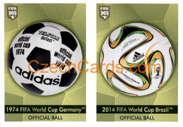 1974 Germany, 2014 Brazil Official Ball 2021 Panini FIFA 365 Sticker #414