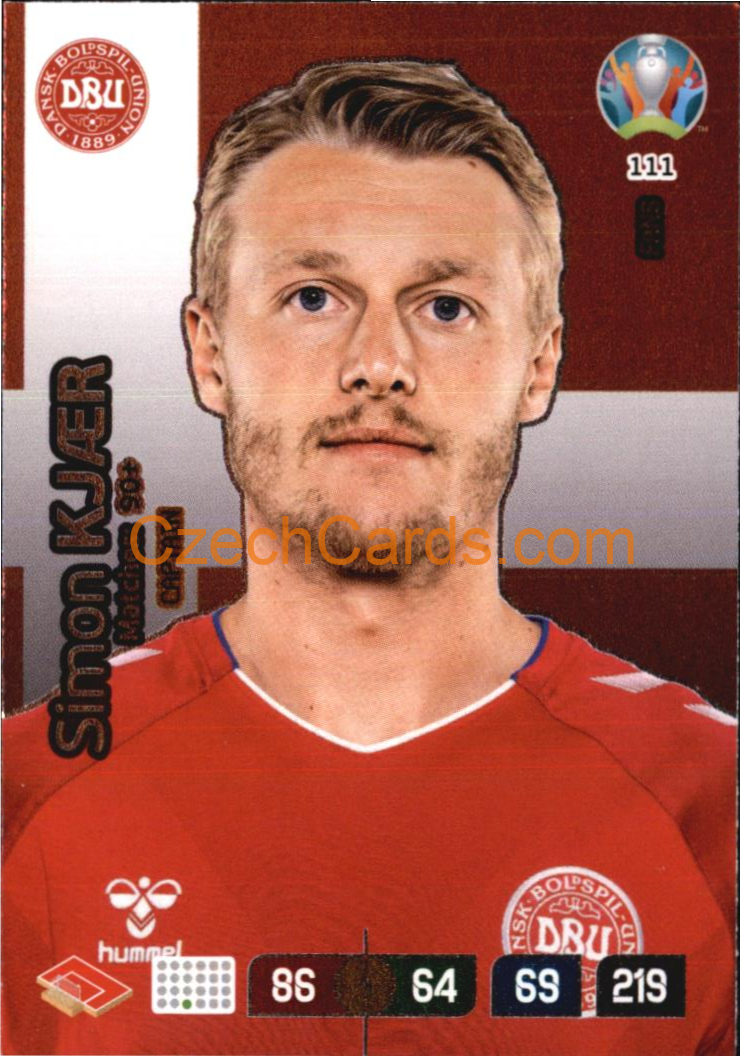 Simon Kjaer Panini Adrenalyn EURO 2020 Captain #111