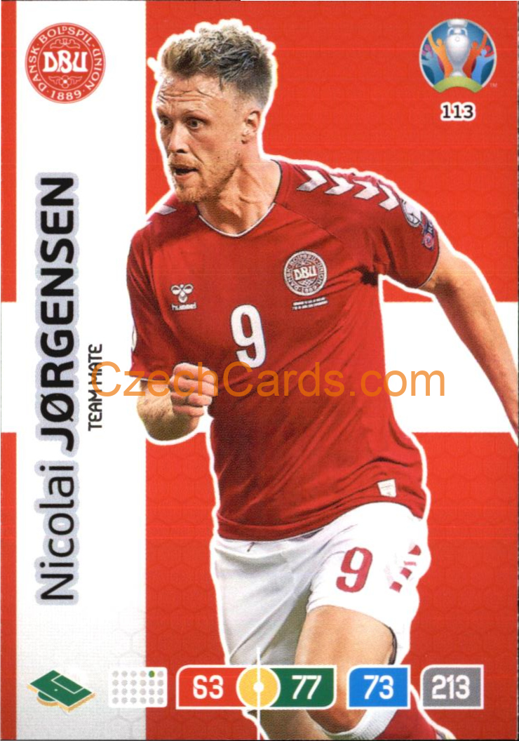 Nicolai Jørgensen Panini Adrenalyn EURO 2020 #113