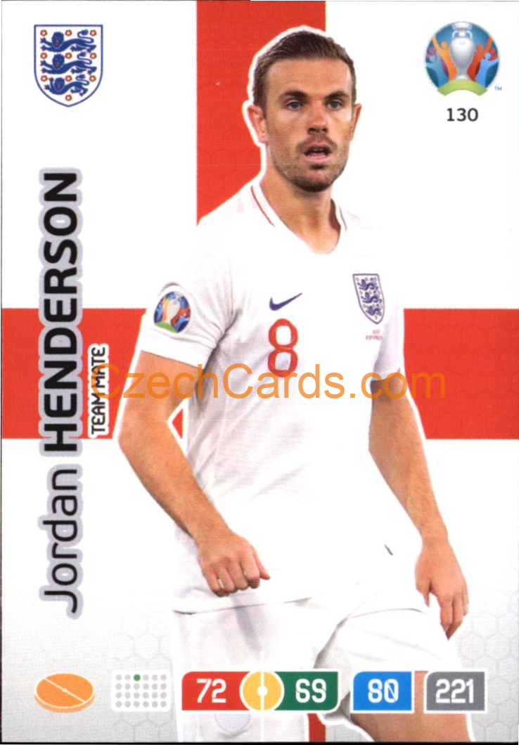 Jordan Henderson Panini Adrenalyn EURO 2020 #130