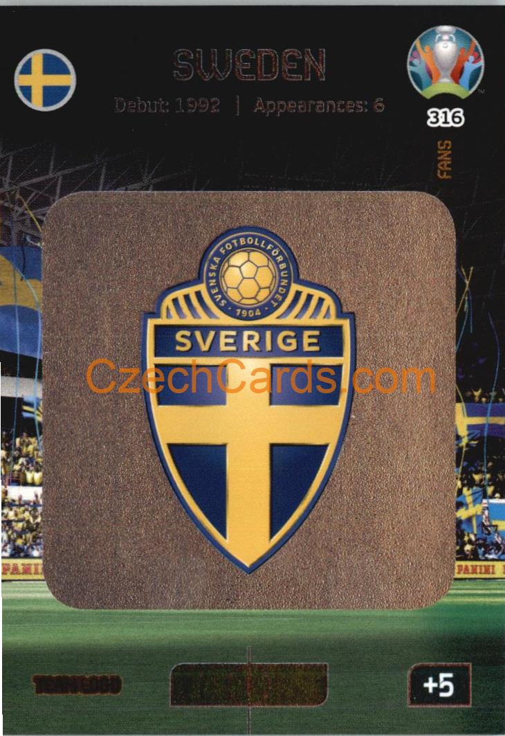 Team Logo Sweden Adrenalyn EURO 2020 #316