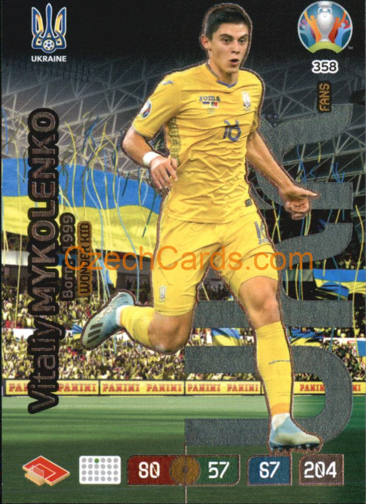 Vitaliy Mykolenko Adrenalyn EURO 2020 Wonderkid #358