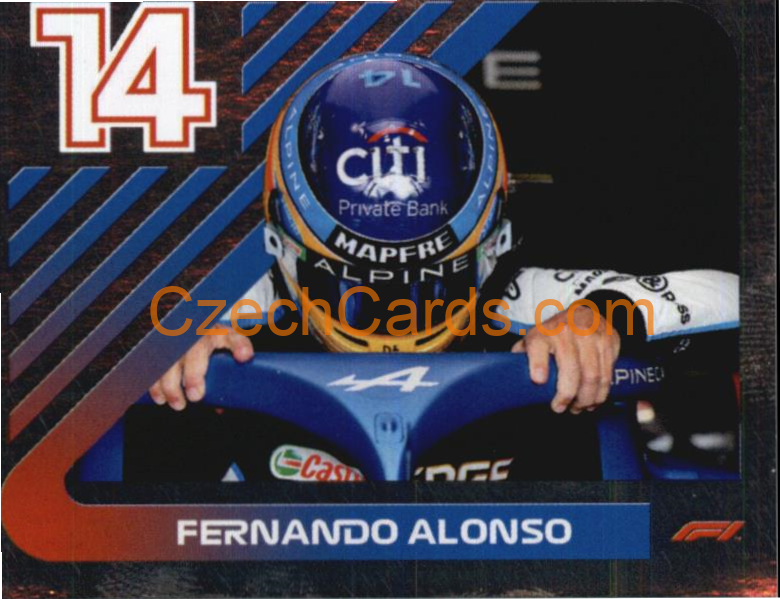 Fernando Alonso 2021 Topps Formula 1 sticker Foil #104