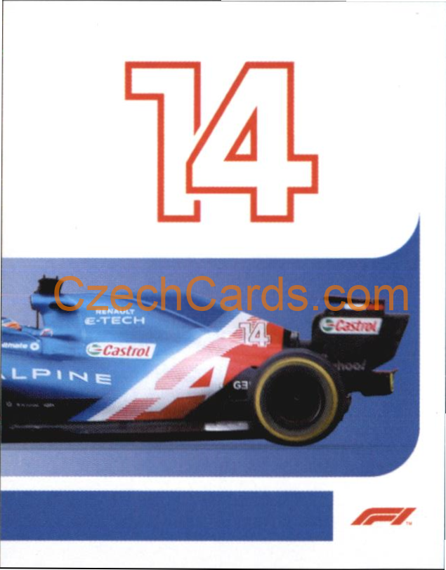 Alpine Fernando Alonso 2/2 2021 Topps Formula 1 sticker #108
