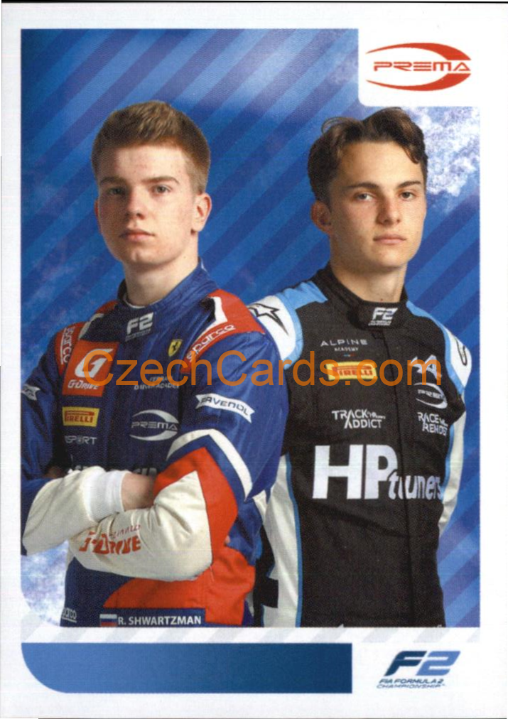Shwartzman / Piastri 2021 Topps Formula 1 sticker XL #222