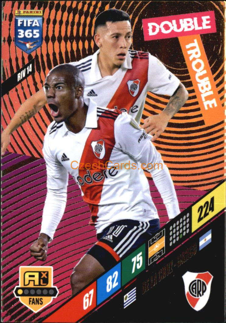 de la Cruz / Barco 2024 Panini FIFA 365  Adrenalyn XL Double Trouble RIV14