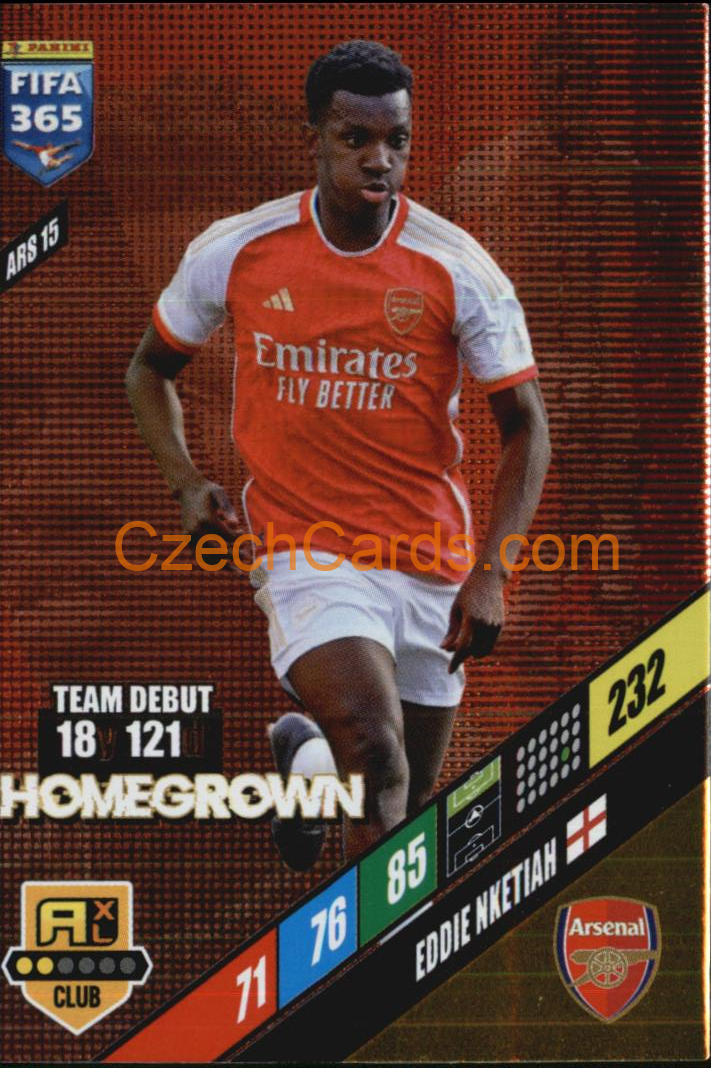 Eddie Nketiah 2024 Panini FIFA 365  Adrenalyn XL Homegrown ARS15