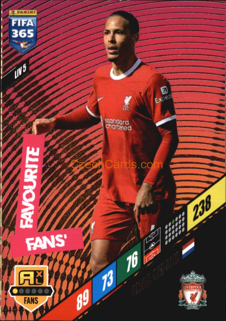 Virgil van Dijk 2024 Panini FIFA 365  Adrenalyn XL Fans LIV5