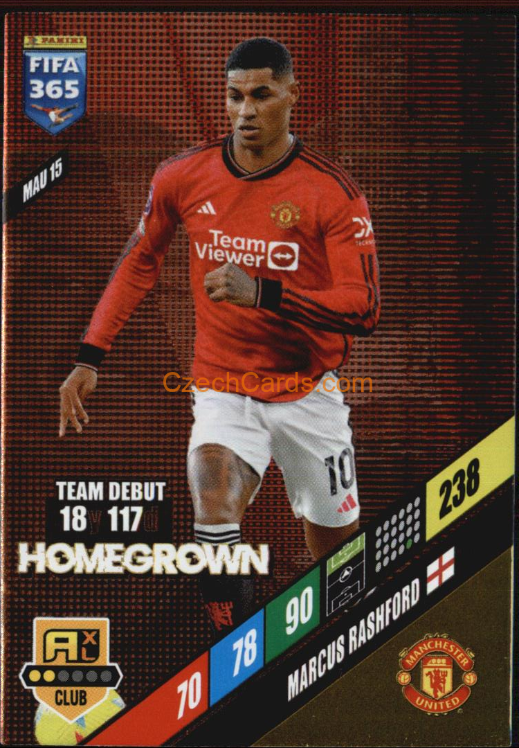 Marcus Rashford 2024 Panini FIFA 365  Adrenalyn XL Homegrown MAU15