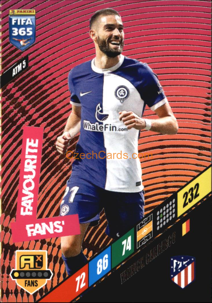 Yannick Carrasco 2024 Panini FIFA 365  Adrenalyn XL Fans ATM5
