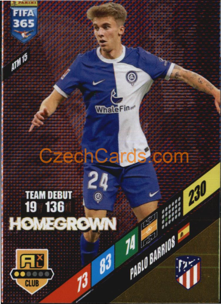 Pablo Barrios 2024 Panini FIFA 365  Adrenalyn XL Homegrown  ATM15