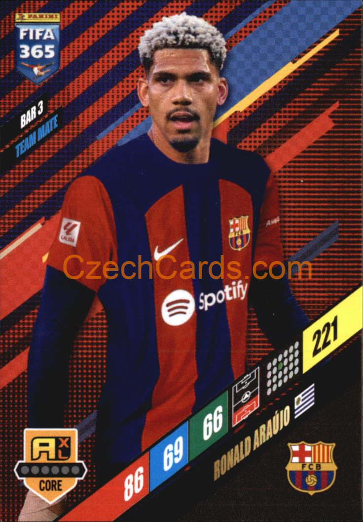 Ronald Araüjo 2024 Panini FIFA 365  Adrenalyn XL BAR3