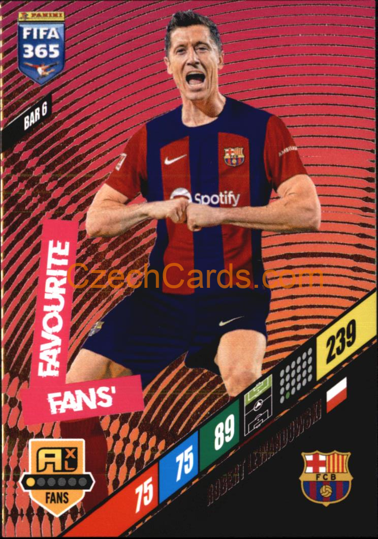 Robert Lewandowski 2024 Panini FIFA 365  Adrenalyn XL Fans BAR6