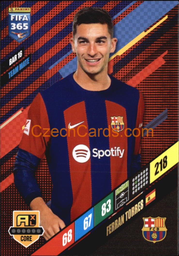 Ferran Torres 2024 Panini FIFA 365  Adrenalyn XL BAR16