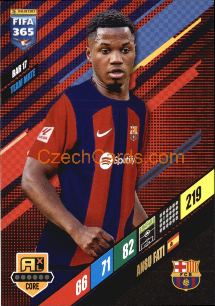 Ansu Fati 2024 Panini FIFA 365  Adrenalyn XL BAR17
