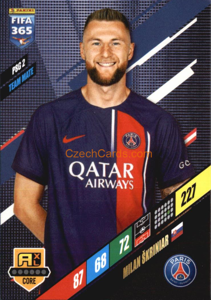 Milan Škriniar 2024 Panini FIFA 365  Adrenalyn XL PSG2