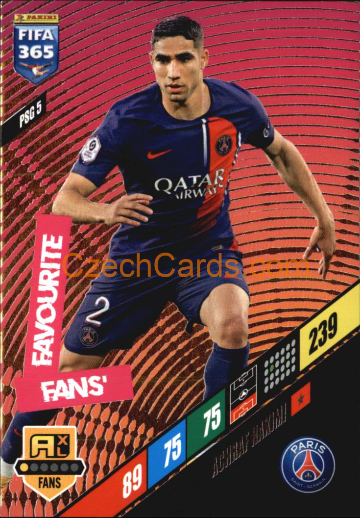 Achraf Hakimi 2024 Panini FIFA 365  Adrenalyn XL Fans PSG5