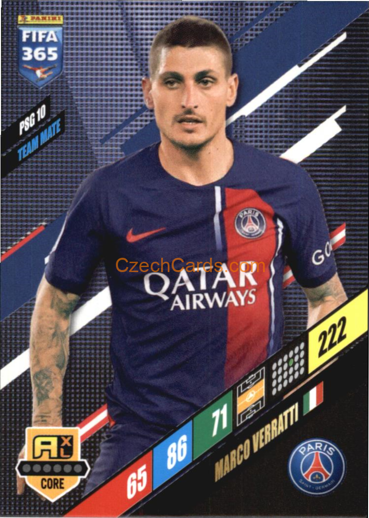 Marco Verratti 2024 Panini FIFA 365  Adrenalyn XL PSG10