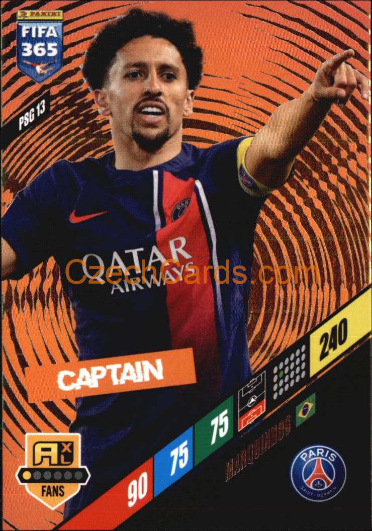 Marquinhos 2024 Panini FIFA 365  Adrenalyn XL Captain PSG13