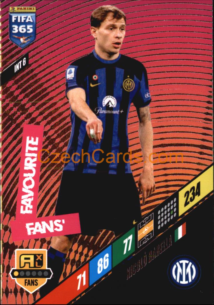 Nicolò Barella 2024 Panini FIFA 365  Adrenalyn XL Fans INT6