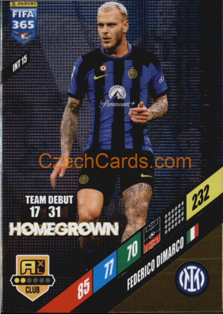 Fedrico DiMarco 2024 Panini FIFA 365  Adrenalyn XL Homegrown INT15