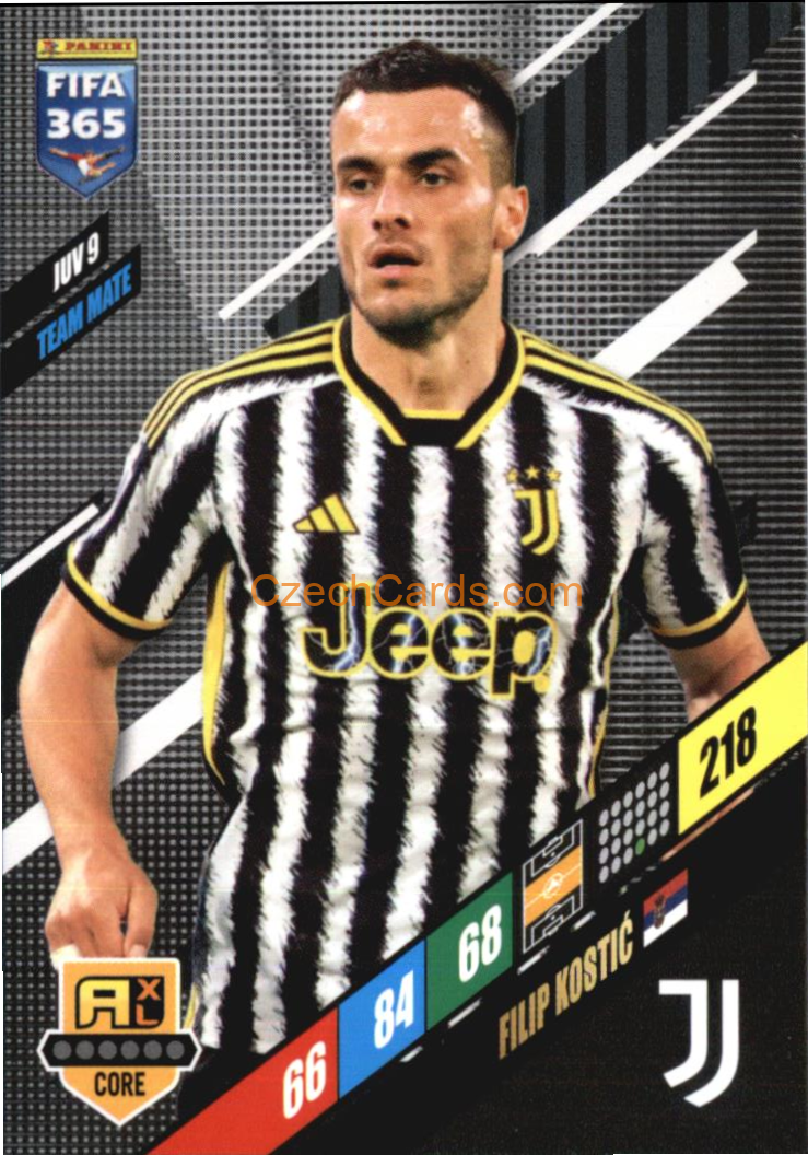 Filip Kostic 2024 Panini FIFA 365  Adrenalyn XL JUV9