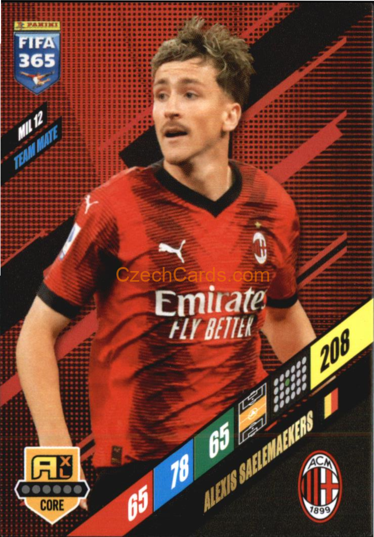 Alexis Saelemaekers 2024 Panini FIFA 365  Adrenalyn XL MIL12