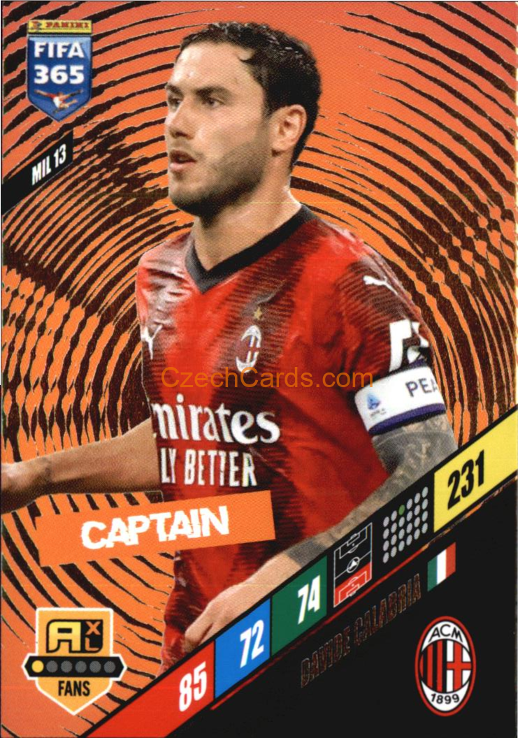Davide Calabria 2024 Panini FIFA 365  Adrenalyn XL Captain MIL13