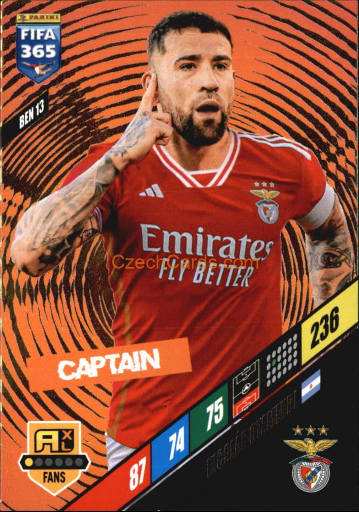 Nicolás Otamendi 2024 Panini FIFA 365  Adrenalyn XL Captain BEN13