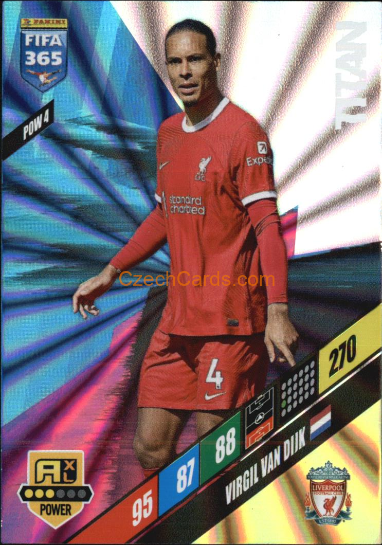 Virgil van Dijk 2024 Panini FIFA 365  Adrenalyn XL Titan POW4