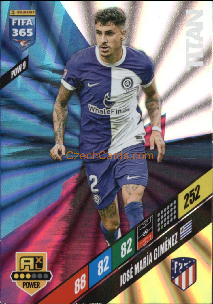 José María Giménez 2024 Panini FIFA 365  Adrenalyn XL Titan POW9