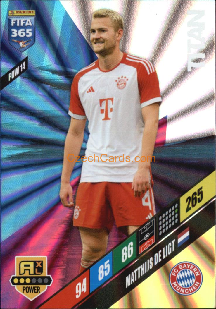 Matthijs de Ligt 2024 Panini FIFA 365  Adrenalyn XL Titan POW14