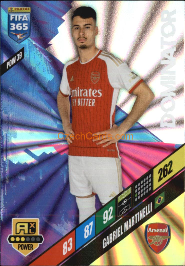 Gabrile Martinelli 2024 Panini FIFA 365  Adrenalyn XL Dominator POW39