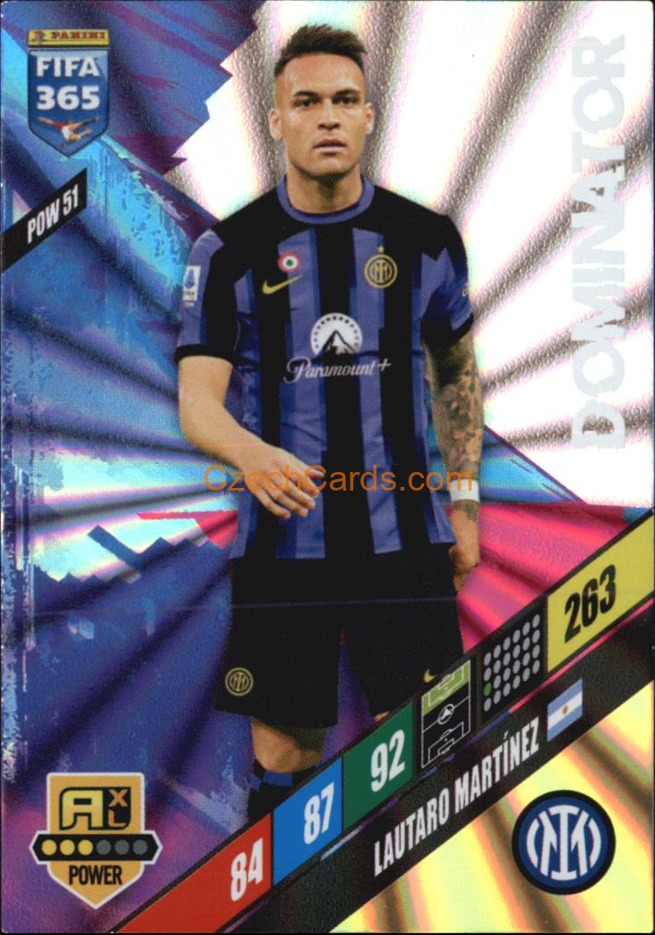 Lautaro Martínez 2024 Panini FIFA 365  Adrenalyn XL Dominator POW51
