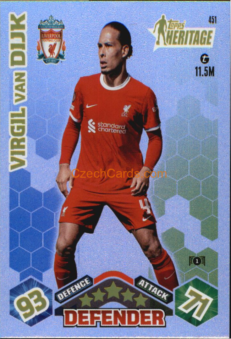 Virgil van Dijk 2023/04 Topps Match Attax Heritage #451