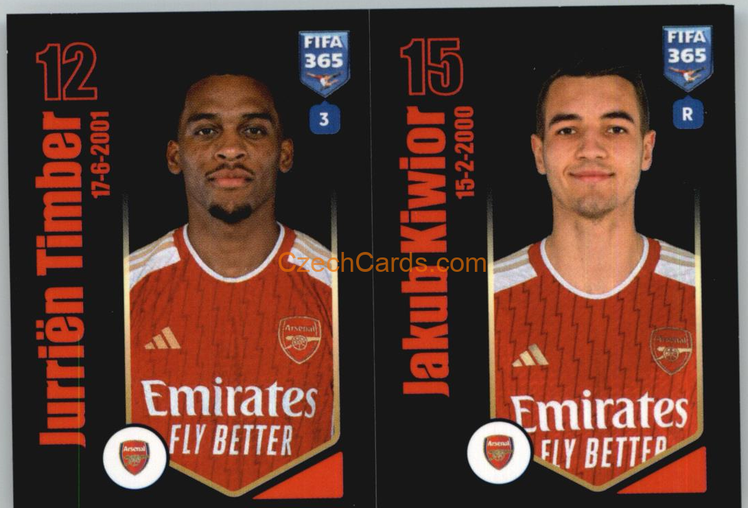 Jurriën Timber / Jakub Kiwior 2024 Panini Fifa 365 sticker #57