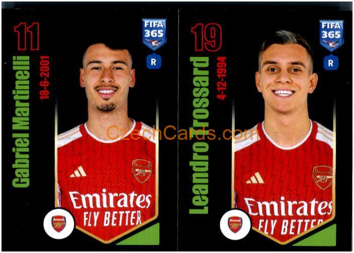 Gabriel Martinelli / Leandro Trossard 2024 Panini Fifa 365 sticker #64