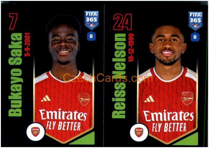 Bukayo Saka / Reiss Nelson 2024 Panini Fifa 365 sticker #66