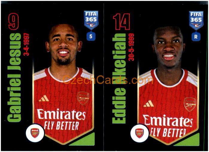 Gabriel Jesus / Eddie Nketiah 2024 Panini Fifa 365 sticker #67