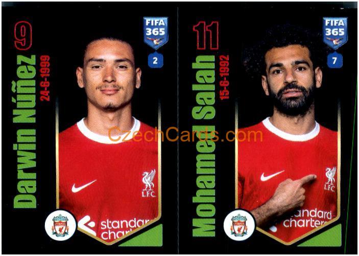 Darwin Núñez / Mohamed Salah 2024 Panini Fifa 365 sticker #83